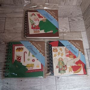 Lot Of 3 Mini‎ Scrapbook Kits 4X4 inch Brag Book Paper Craft Christmas Gifts